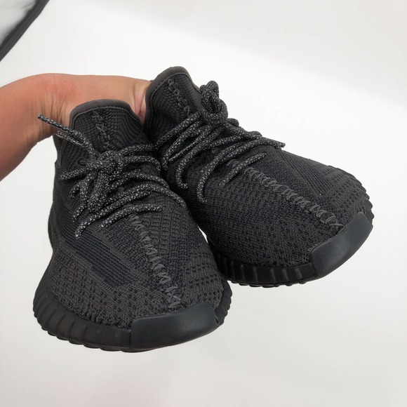 Adidas Yeezy Boost 350 V2 Static Black Non-Reflective Running Shoes 9 - Picture 9 of 12
